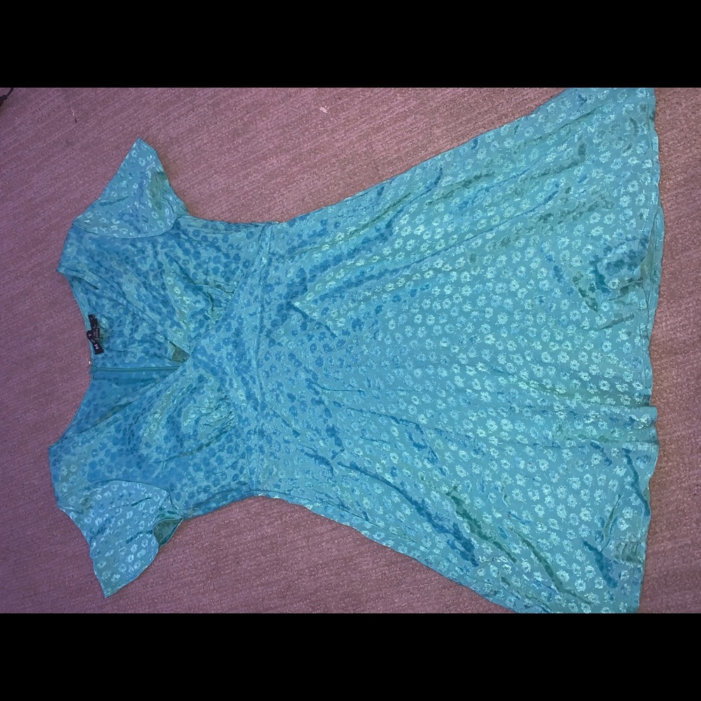 Blue mini flare dress